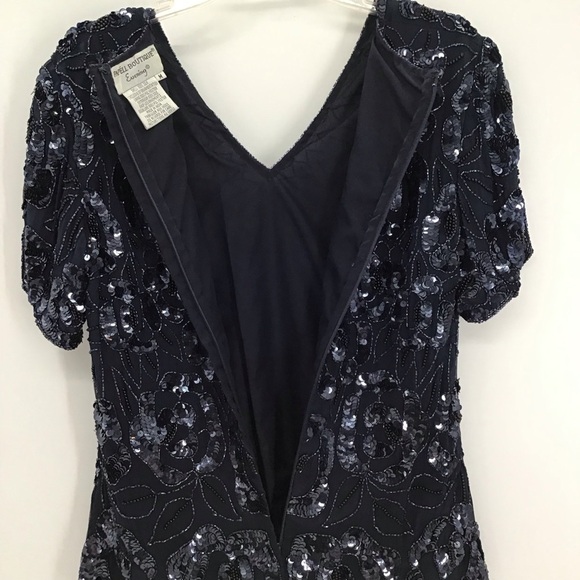 PAPELL Evening 100% Silk Sequin & Beaded Scalloped Hem Cocktail Party Top Size M - Picture 5 of 6